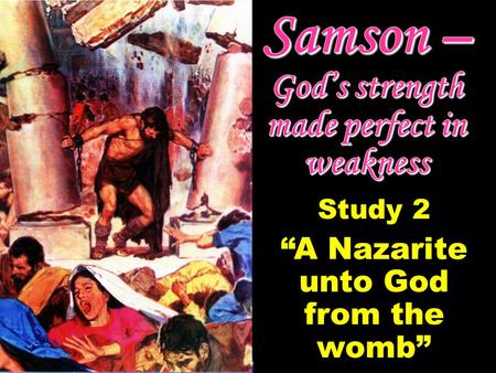 Study 2 “A Nazarite unto God from the womb”. Nazarites Unto God The Camp of Dan  The Amorites and Philistines pushed the Danites to the heights of Zorah.