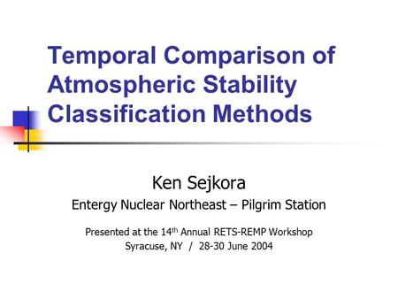 Temporal Comparison of Atmospheric Stability Classification Methods