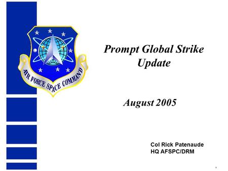 Overview National Guidance Prompt Global Strike Common Aero Vehicle