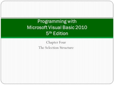 Programming with Microsoft Visual Basic th Edition