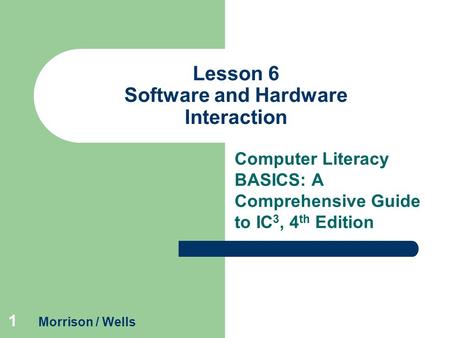 Lesson 6 Software and Hardware Interaction