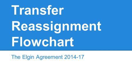 Transfer Reassignment Flowchart The Elgin Agreement 2014-17.