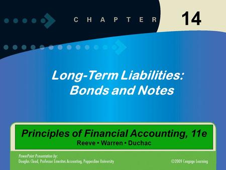 14 Long-Term Liabilities: Bonds and Notes