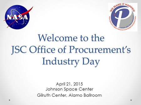Welcome to the JSC Office of Procurement’s Industry Day