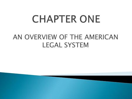 AN OVERVIEW OF THE AMERICAN LEGAL SYSTEM.  Branches of Government  Legislative  Executive  Judicial  Levels of Government  Local  State  Federal.