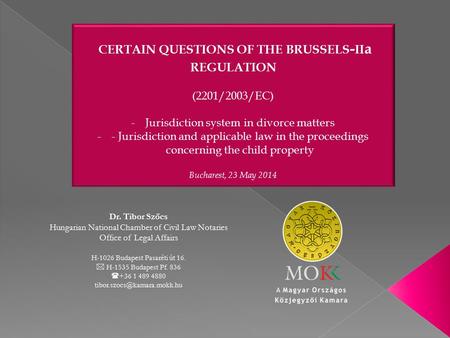 certain questions of the brussels-iia regulation
