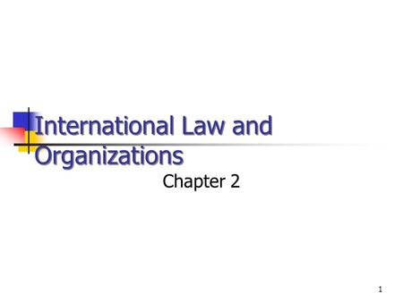 International Law and Organizations