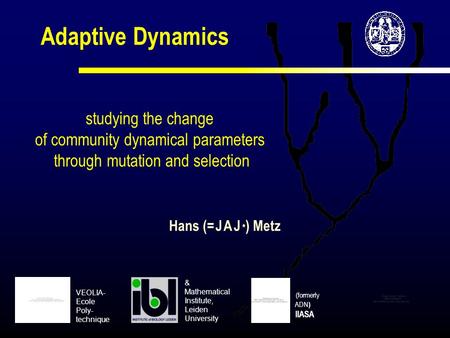 Adaptive Dynamics studying the change