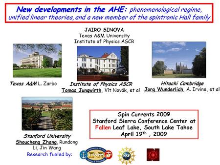 New developments in the AHE: New developments in the AHE: phenomenological regime, unified linear theories, and a new member of the spintronic Hall family.