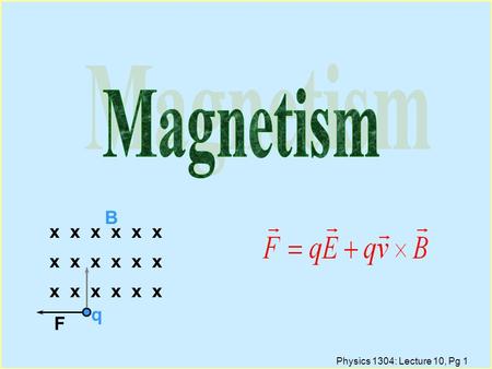 Magnetism x x x x x x F B q.