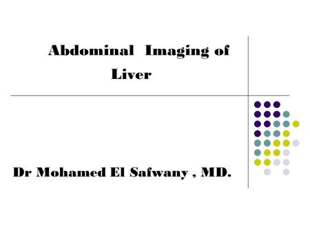 Abdominal Imaging of Liver