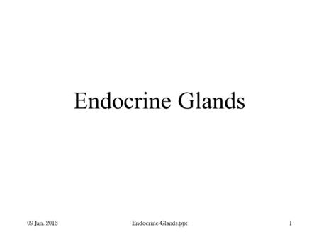 09 Jan. 2013Endocrine-Glands.ppt1 Endocrine Glands.