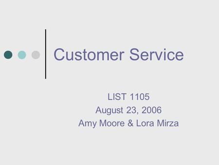 LIST 1105 August 23, 2006 Amy Moore & Lora Mirza