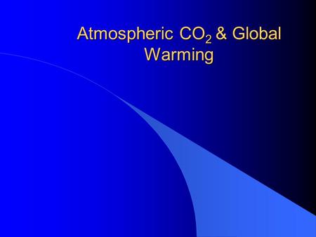 Atmospheric CO 2 & Global Warming. Atmospheric Temperature and CO 2 Atmospheric Temperature and CO 2 Levels.