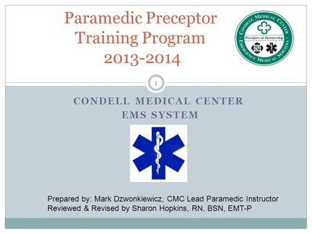 Paramedic Preceptor Training Program