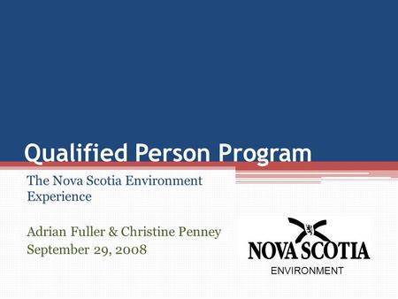 Qualified Person Program