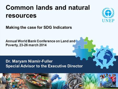 Common lands and natural resources Making the case for SDG Indicators Annual World Bank Conference on Land and Poverty, 23-26 march 2014 Dr. Maryam Niamir-Fuller.