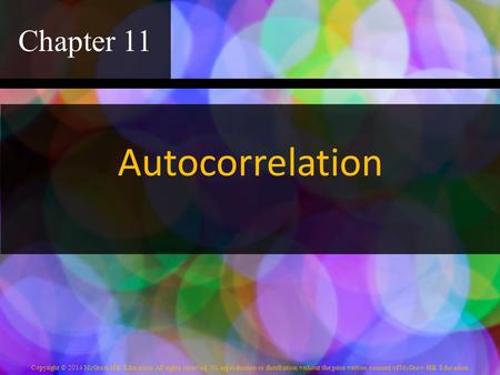 Chapter 11 Autocorrelation.