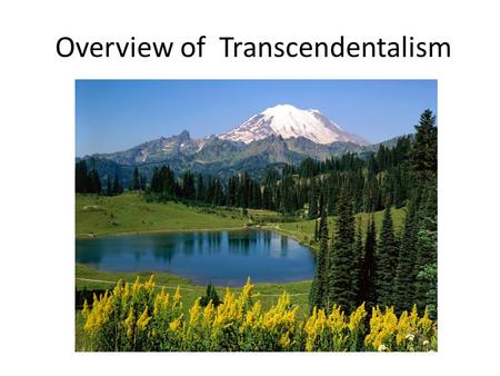 Overview of Transcendentalism