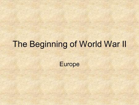 The Beginning of World War II Europe. Hitler’s Rise to Power Hitler’s Background: - hated the Versailles Treaty - humiliated Germany - stripped it’s wealth.