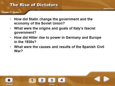 The Rise of Dictators Chapter 17, Section 1