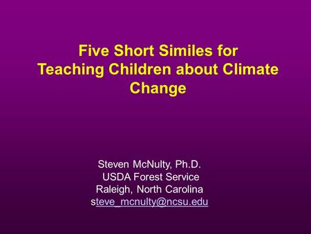 Teaching Children about Climate Change