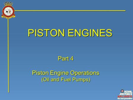 Piston Engine Operations