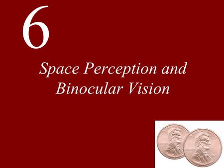 Space Perception and Binocular Vision