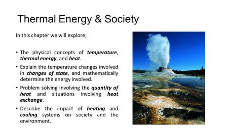 Thermal Energy & Society