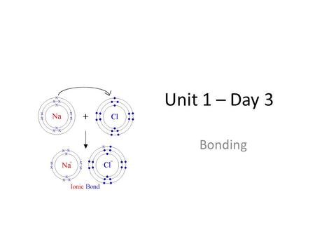Unit 1 – Day 3 Bonding.