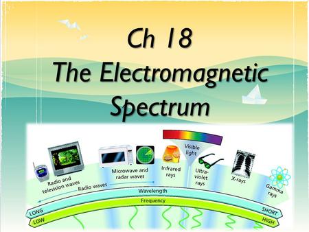 Ch 18 The Electromagnetic Spectrum