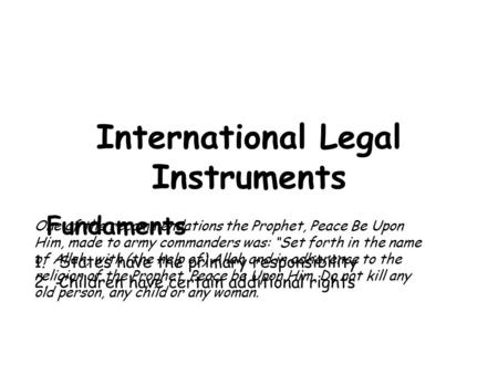 International Legal Instruments