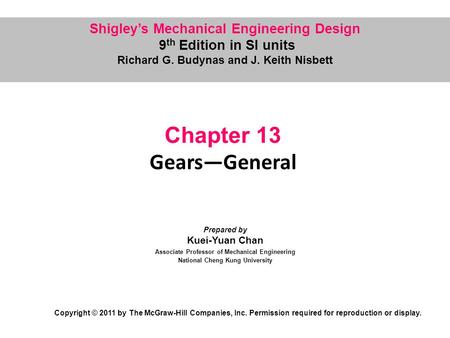Chapter 13 Gears—General