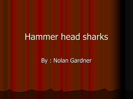 Hammer head sharks By : Nolan Gardner. Controlling body temperature scales control sharks body temperature. scales control sharks body temperature. How.