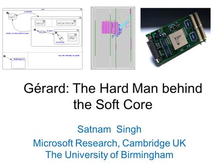 Gérard: The Hard Man behind the Soft Core Satnam Singh Microsoft Research, Cambridge UK The University of Birmingham.