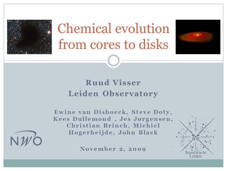 Chemical evolution from cores to disks