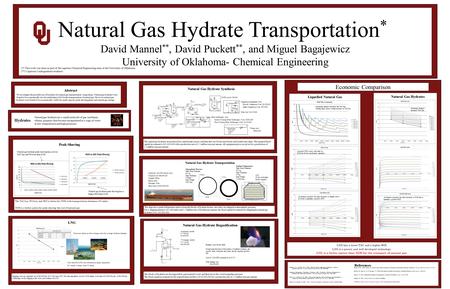 Natural Gas Hydrate Transportation * David Mannel **, David Puckett **, and Miguel Bagajewicz University of Oklahoma- Chemical Engineering Abstract We.