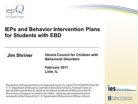 IEPs and Behavior Intervention Plans for Students with EBD