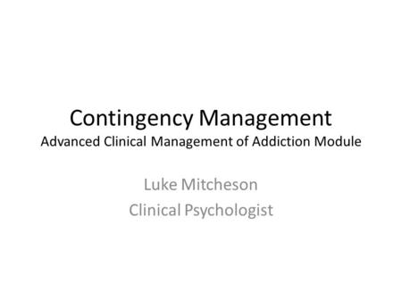 Luke Mitcheson Clinical Psychologist