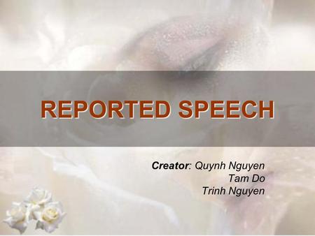reported speech objectives