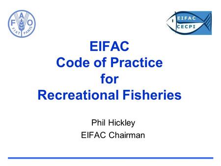 EIFAC Code of Practice for Recreational Fisheries