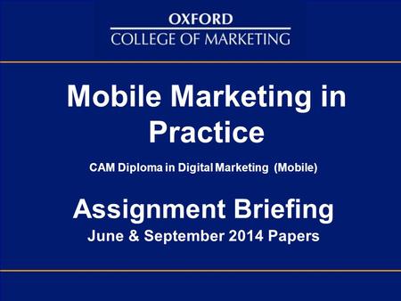 Mobile Marketing in Practice
