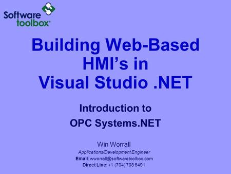Building Web-Based HMI’s in Visual Studio .NET