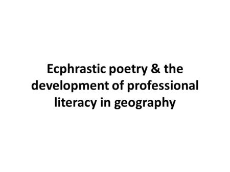 What is ecphrastic poetry?