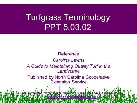 Turfgrass Terminology PPT