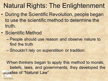Natural Rights: The Enlightenment