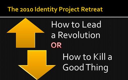 How to Lead a Revolution How to Kill a Good Thing.