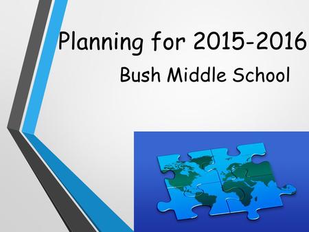 Planning for 2015-2016 Bush Middle School. Bush Counselors Counselors are assigned based on students’ last names. A-FMrs. Sandoval