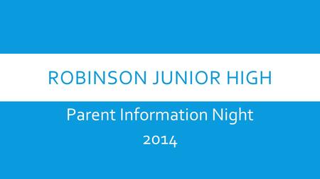 Parent Information Night 2014