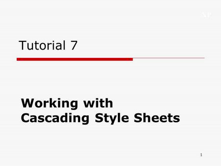 Working with Cascading Style Sheets